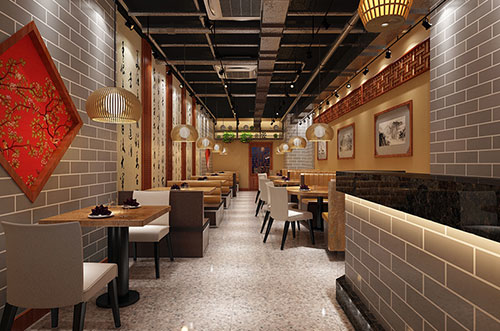 石碣镇传统中式餐厅餐馆装修设计效果图